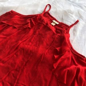 Red Split Open Back Tank Top • XL • Mossimo